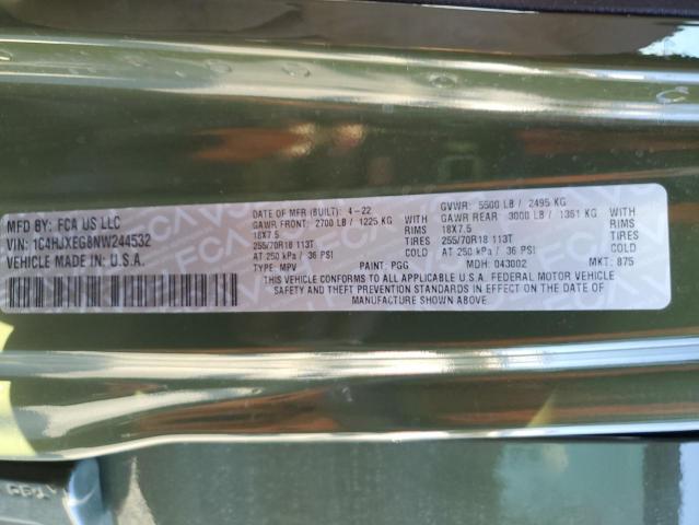 1C4HJXEG8NW244532 - 2022 JEEP WRANGLER U SAHARA GREEN photo 13