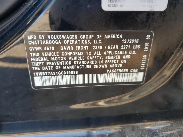 1VWBT7A31GC019888 - 2016 VOLKSWAGEN PASSAT SE Qara foto 12