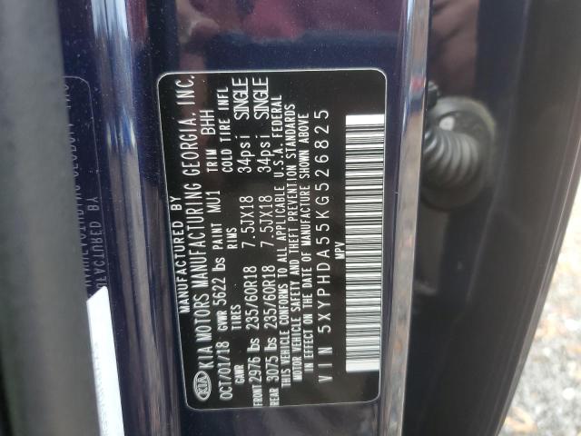 5XYPHDA55KG526825 - 2019 KIA SORENTO EX 蓝色 照片 13