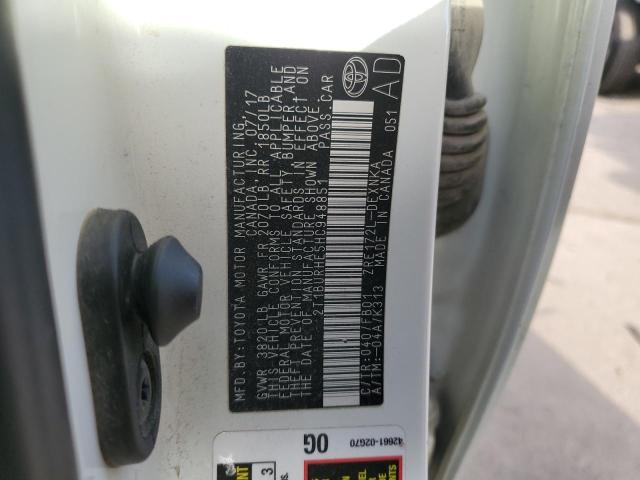 2T1BURHE5HC948851 - 2017 TOYOTA COROLLA L 白色 照片 12