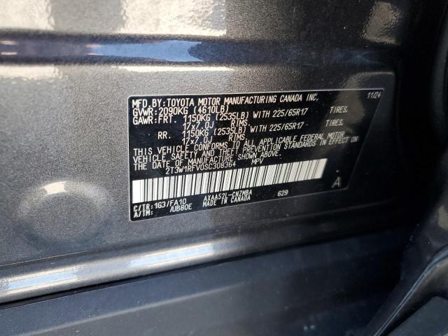 2T3W1RFV0SC308364 - 2025 TOYOTA RAV4 XLE GRAY photo 13