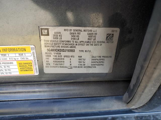 5GAKVCKD0DJ190993 - 2013 BUICK ENCLAVE رمادي صورة 13