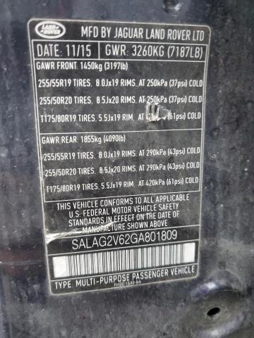 SALAG2V62GA801809 - 2016 LAND ROVER LR4 HSE BLUE photo 13