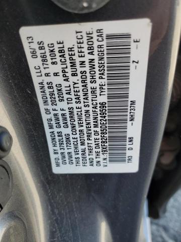 19XFB2F85DE249596 - 2013 HONDA CIVIC EX GRAY photo 12