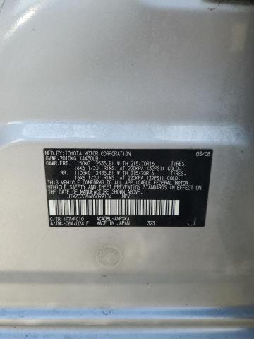 JTMZD33V685099104 - 2008 TOYOTA RAV4 SILVER photo 13