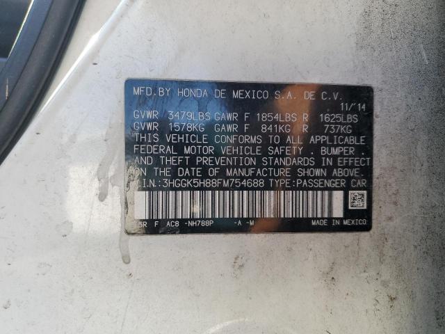 3HGGK5H88FM754688 - 2015 HONDA FIT EX 白色 照片 12