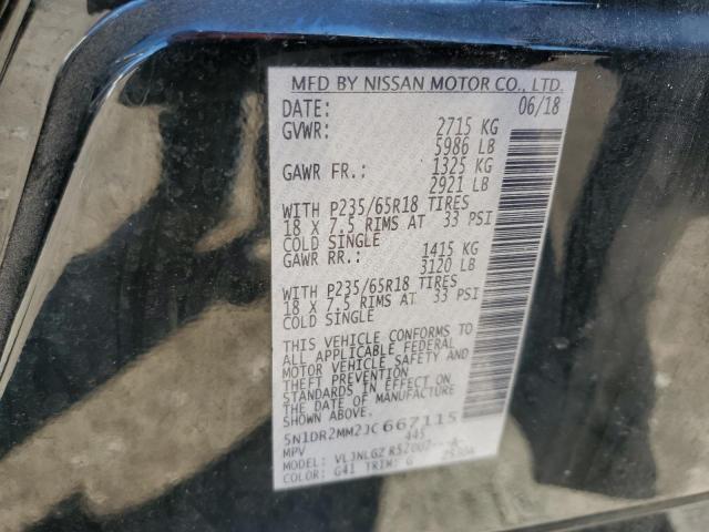 5N1DR2MM2JC667115 - 2018 NISSAN PATHFINDER S ლურჯი ფოტო 14