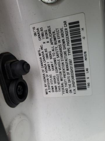 2HGFC4B53GH313567 - 2016 HONDA CIVIC LX 白色 照片 12