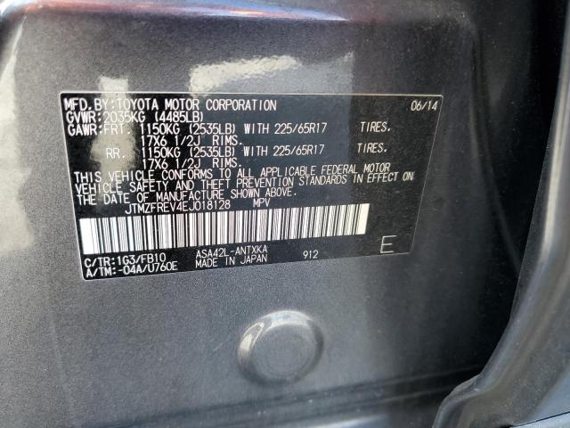 JTMZFREV4EJ018128 - 2014 TOYOTA RAV4 LE GRAY photo 13