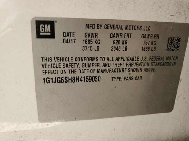 1G1JG6SH8H4159030 - 2017 CHEVROLET SONIC თეთრი ფოტო 13