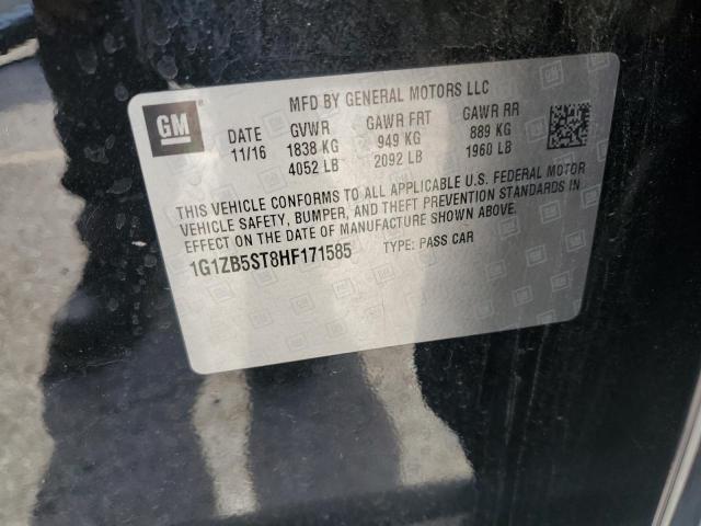 1G1ZB5ST8HF171585 - 2017 CHEVROLET MALIBU LS 黑色 照片 12