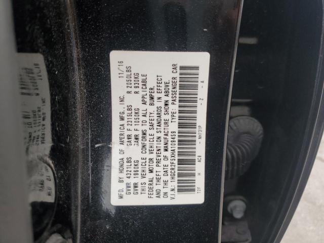 1HGCR2F5XHA109459 - 2017 HONDA ACCORD SPORT 黑色 照片 12