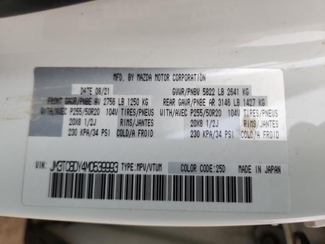 JM3TCBDY4M0539993 - 2021 MAZDA CX-9 GRAND TOURING WHITE photo 14