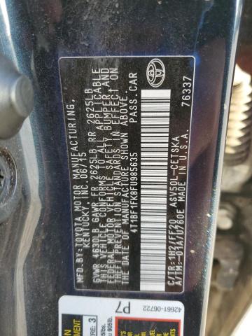 4T1BF1FK8FU985635 - 2015 TOYOTA CAMRY LE BLACK photo 12