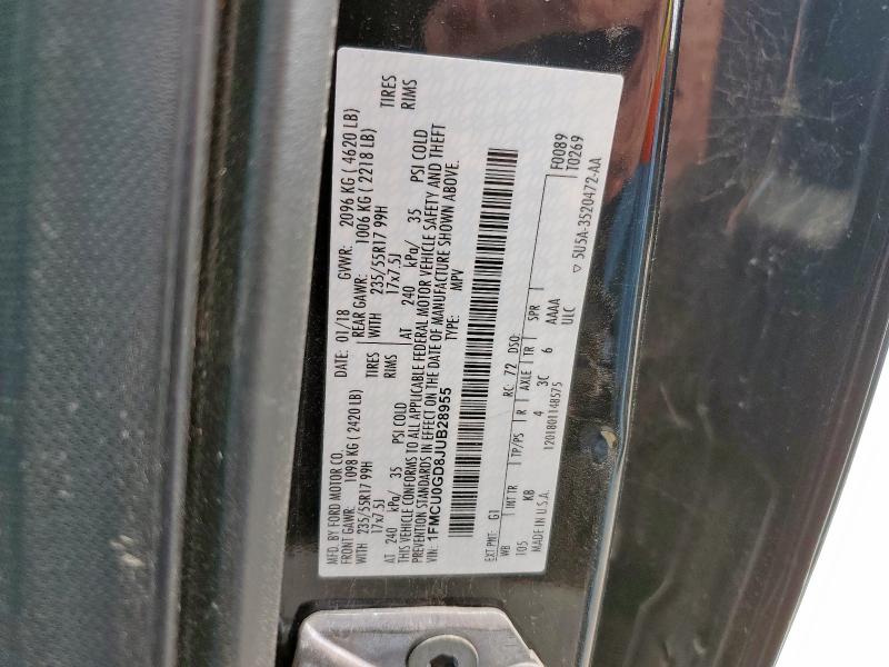 1FMCU0GD8JUB28955 - 2018 FORD ESCAPE SE Noir photo 13