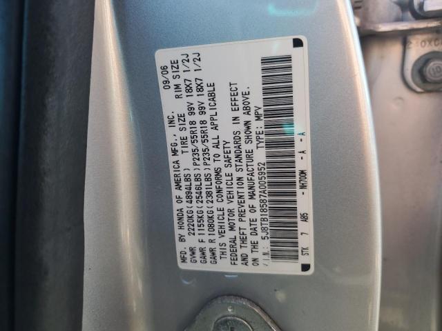 5J8TB18587A005952 - 2007 ACURA RDX TECHNOLOGY Gümüş foto 12