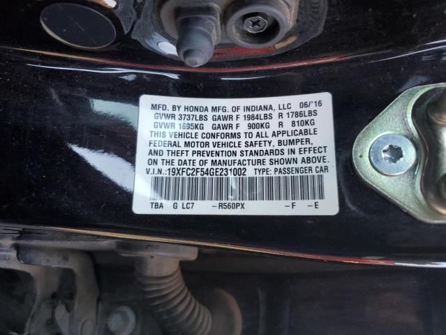 19XFC2F54GE231002 - 2016 HONDA CIVIC LX BLACK photo 13