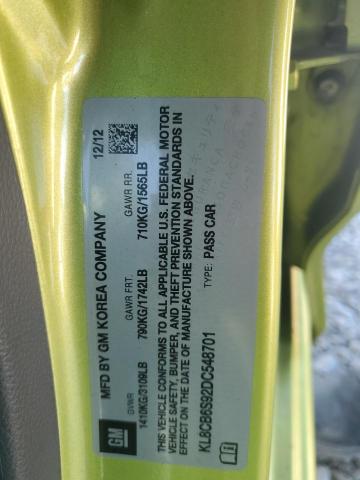 KL8CB6S92DC548701 - 2013 CHEVROLET SPARK LS Зеленый фото 12