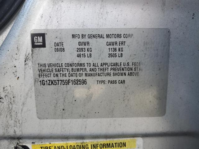 1G1ZK57759F162596 - 2009 CHEVROLET MALIBU LTZ SILVER photo 12