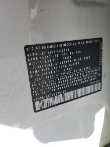 3VV3B7AX1LM078723 - 2020 VOLKSWAGEN TIGUAN SE WHITE photo 13