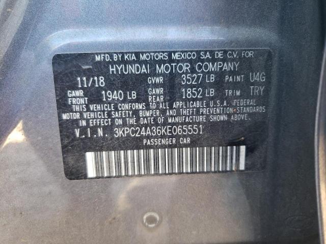 3KPC24A36KE065551 - 2019 HYUNDAI ACCENT SE Boz foto 12