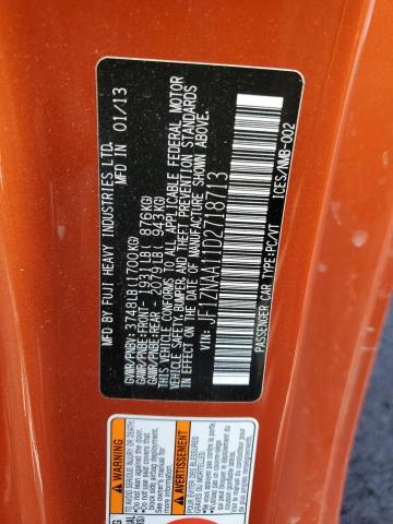 JF1ZNAA11D2718713 - 2013 TOYOTA SCION FR-S ORANGE photo 12