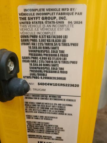 54DC4W1DXRS223620 - 2024 ISUZU NPR HD YELLOW photo 14