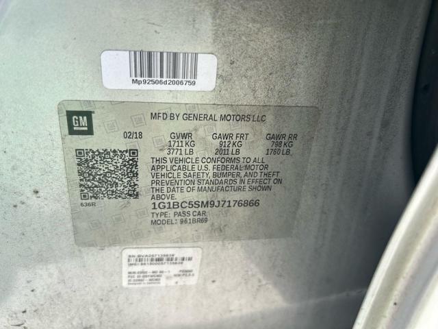 1G1BC5SM9J7176866 - 2018 CHEVROLET CRUZE LS SILVER photo 10