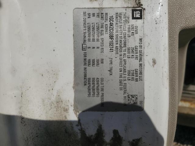 1GC4KZC80BF102741 - 2011 CHEVROLET SILVERADO K3500 WHITE photo 12