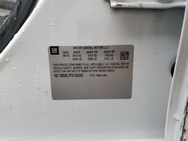 1G11B5SL7FU150362 - 2015 CHEVROLET MALIBU LS WHITE photo 12