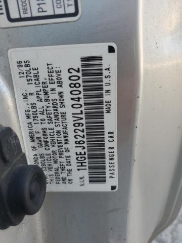 1HGEJ6229VL040802 - 1997 HONDA CIVIC DX SILVER photo 12