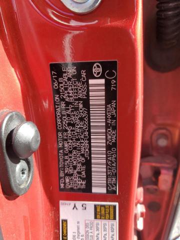 JTDKBRFU4H3566397 - 2017 TOYOTA PRIUS 红色 照片 12