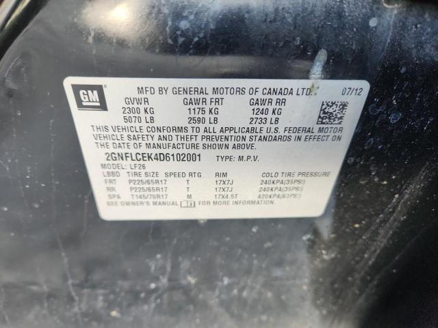 2GNFLCEK4D6102001 - 2013 CHEVROLET EQUINOX LS BLACK photo 13