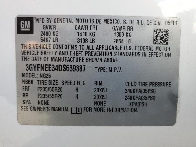 3GYFNEE34DS639387 - 2013 CADILLAC SRX PREMIUM COLLECTION Blanc photo 13