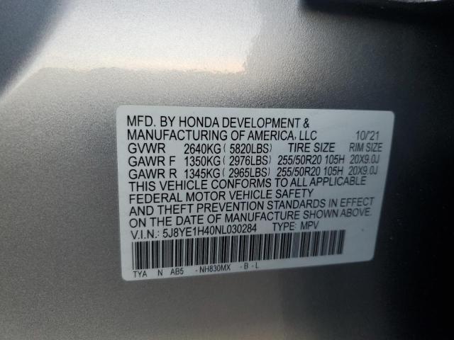 5J8YE1H40NL030284 - 2022 ACURA MDX TECHNOLOGY SILVER photo 13