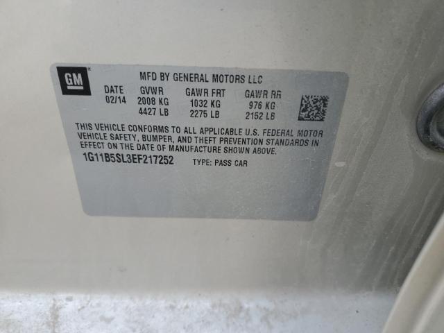 1G11B5SL3EF217252 - 2014 CHEVROLET MALIBU LS BEIGE photo 12