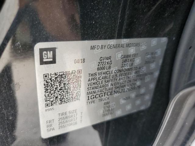 1GCGTCEN6J1265979 - 2018 CHEVROLET COLORADO LT BLACK photo 13