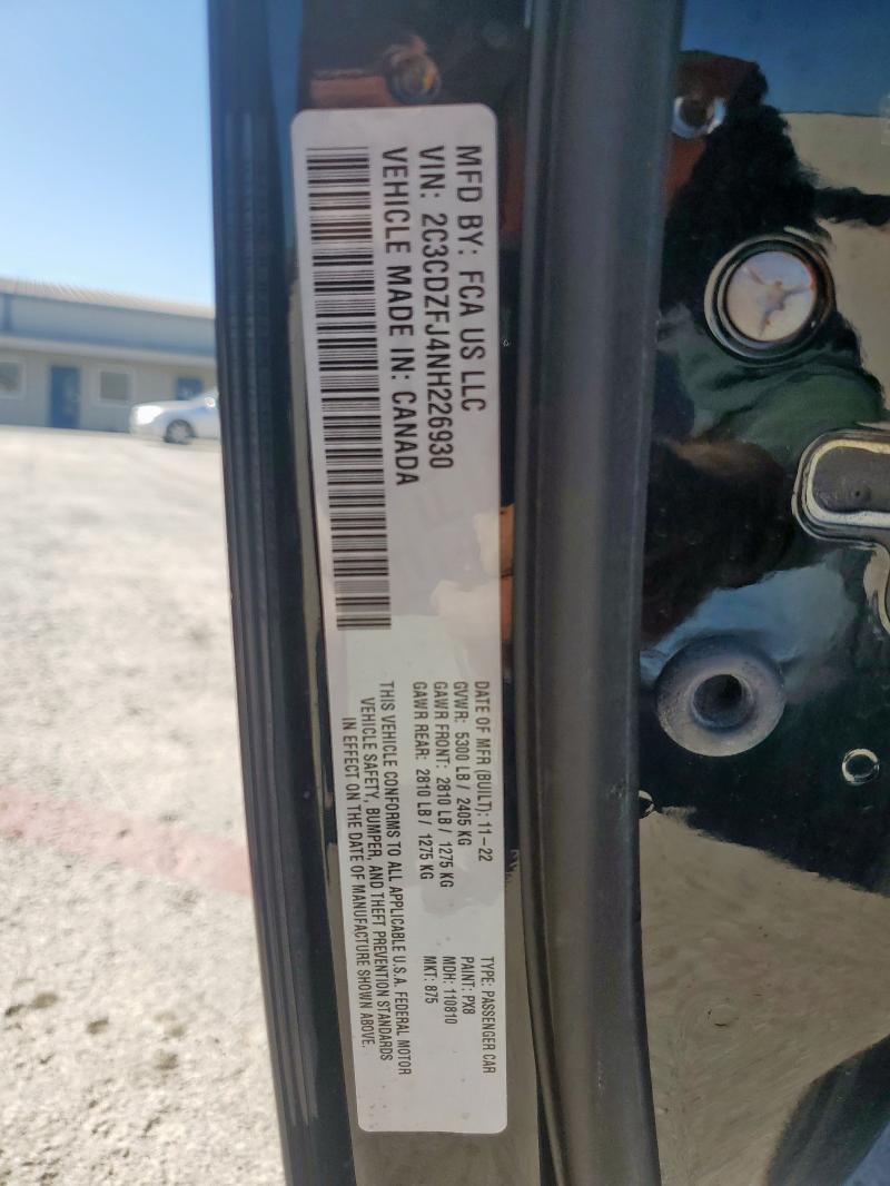 2C3CDZFJ4NH226930 - 2022 DODGE CHALLENGER R/T SCAT PACK BLACK photo 12