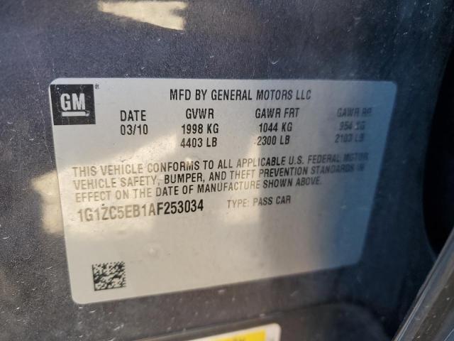 1G1ZC5EB1AF253034 - 2010 CHEVROLET MALIBU 1LT CHARCOAL photo 13