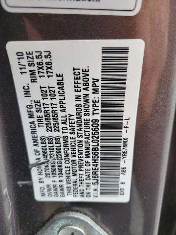 5J6RE4H56BL025609 - 2011 HONDA CR-V EX ნაცრისფერი ფოტო 13