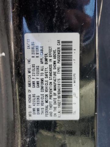 1HGCT1B76DA016175 - 2013 HONDA ACCORD EX BLACK photo 12