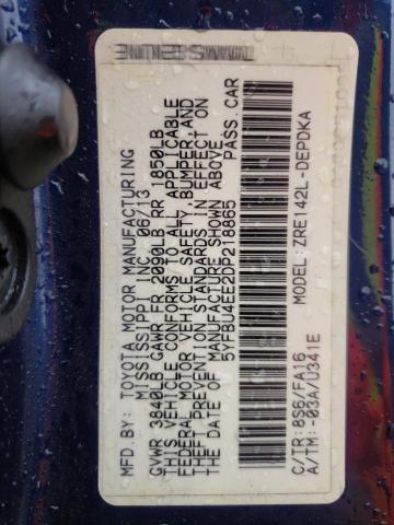 5YFBU4EE2DP218865 - 2013 TOYOTA COROLLA BASE Синій фото 12