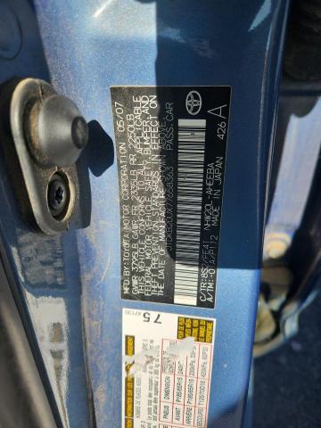 JTDKB20UX77658363 - 2007 TOYOTA PRIUS BLUE photo 12