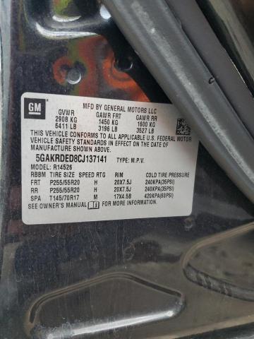 5GAKRDED8CJ137141 - 2012 BUICK ENCLAVE BLACK photo 13