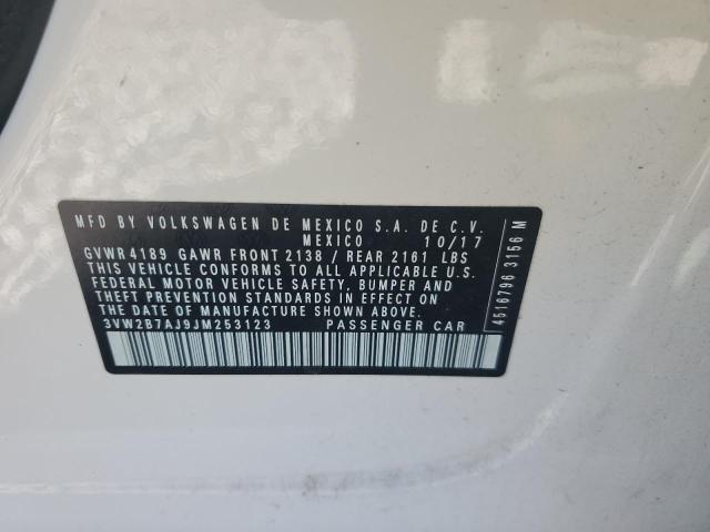 3VW2B7AJ9JM253123 - 2018 VOLKSWAGEN JETTA S WHITE photo 12