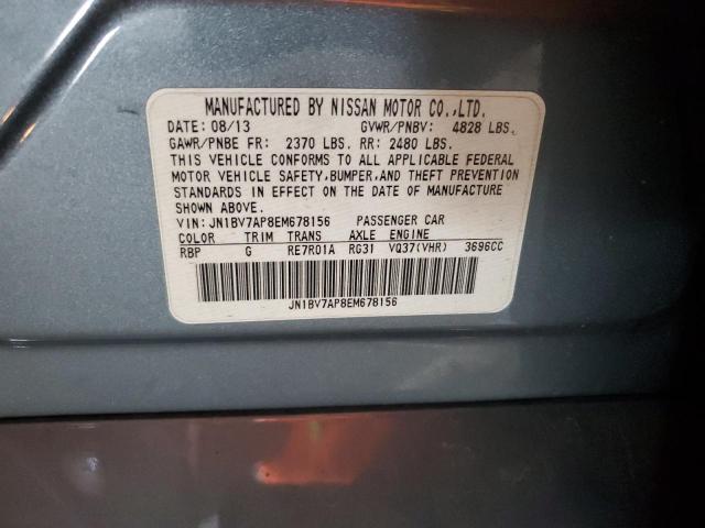 JN1BV7AP8EM678156 - 2014 INFINITI Q50 BASE ნაცრისფერი ფოტო 12