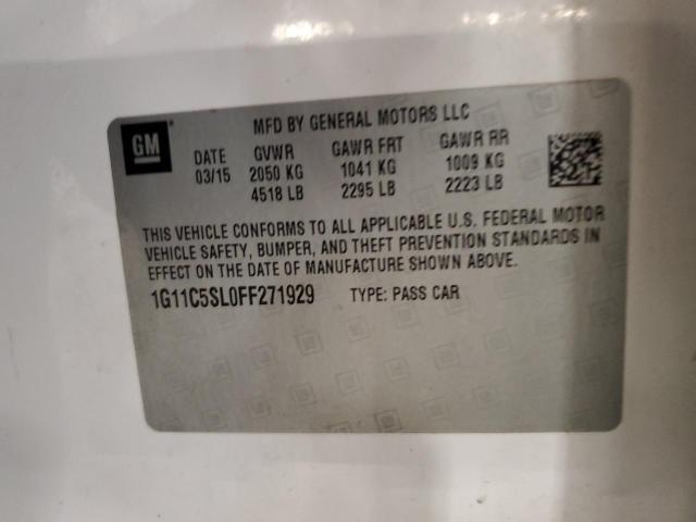 1G11C5SL0FF271929 - 2015 CHEVROLET MALIBU 1LT Blanco foto 12