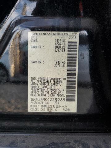 1N4AL3AP0JC229289 - 2018 NISSAN ALTIMA 2.5 შავი ფოტო 12