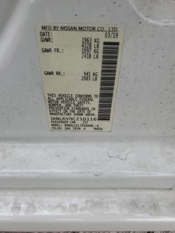 1N4BL4CV7KC210116 - 2019 NISSAN ALTIMA SR Белый фото 12