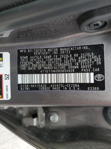 4T1G11AK0RU854926 - 2024 TOYOTA CAMRY SE NIGHT SHADE GRAY photo 12